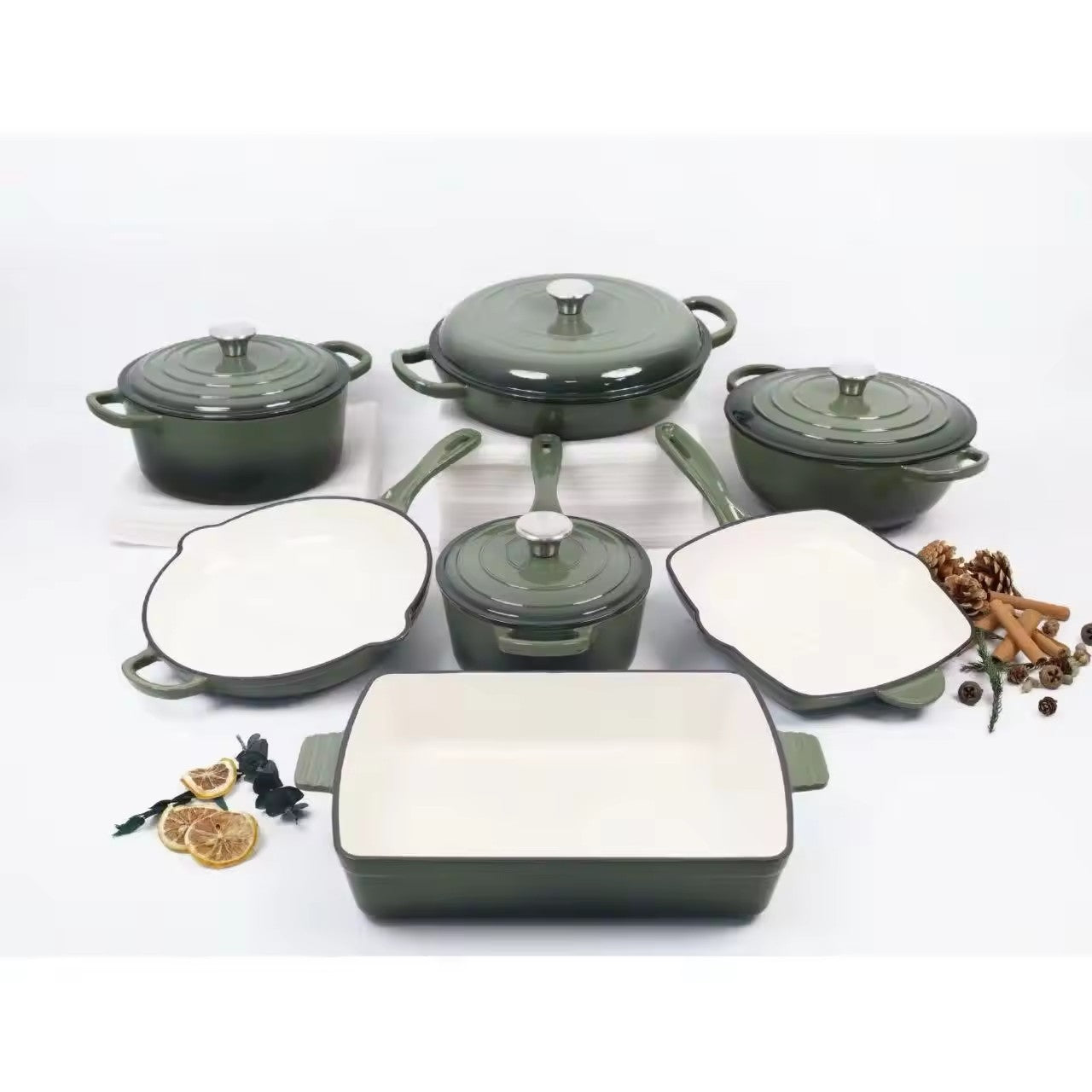 cocotte en fonte verte