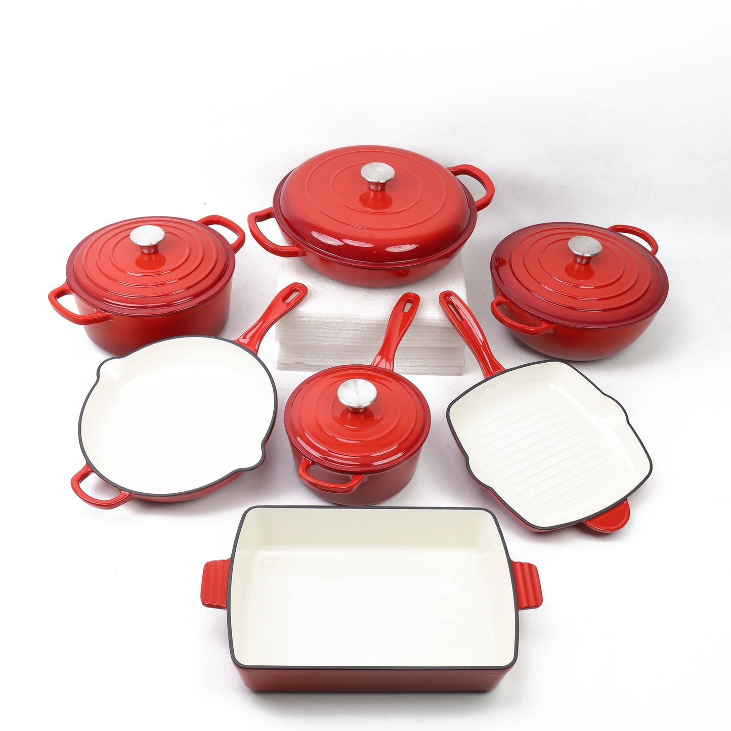 cocotte en fonte rouge batterie cuisine
