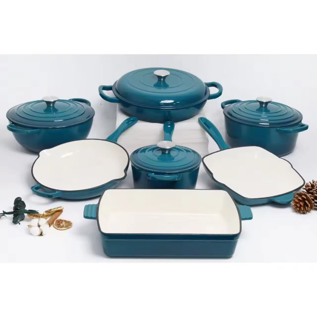 cocotte en fonte turquoise