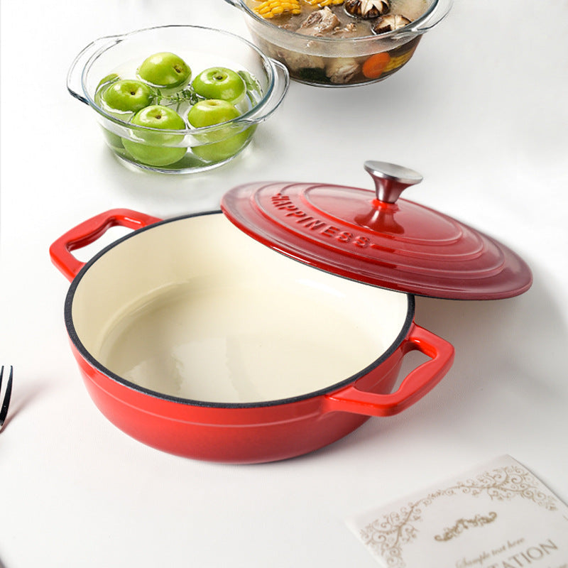 cocotte fonte rouge couvercle ouvert