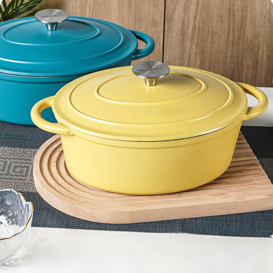 cocotte jaune bleu couvercle