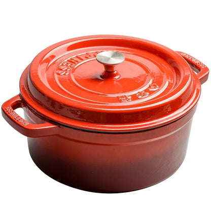 cocotte rouge couvercle poignee argent