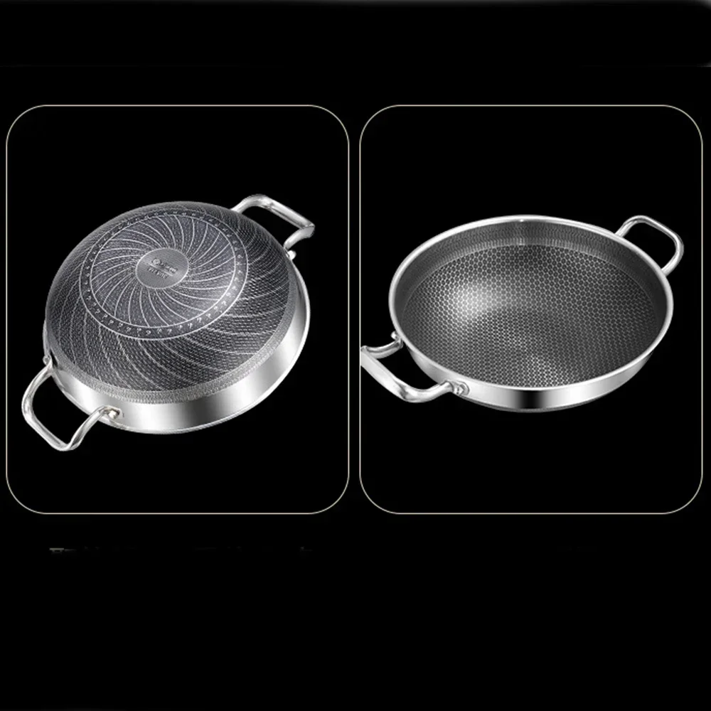 poele inox avec fond en nid abeille