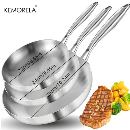 poele inox ensemble 3 pieces 22 24 26 cm