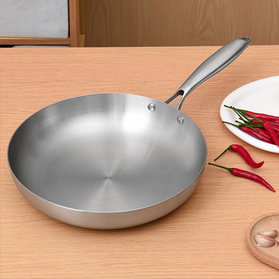 Poele inox fond plat