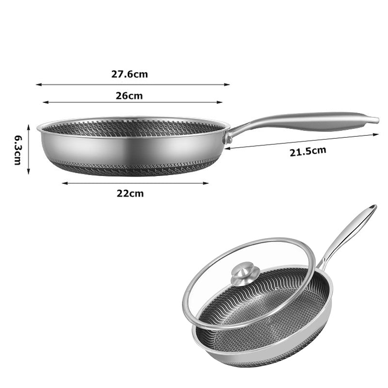 poele inox induction 28 cm avec couvercle