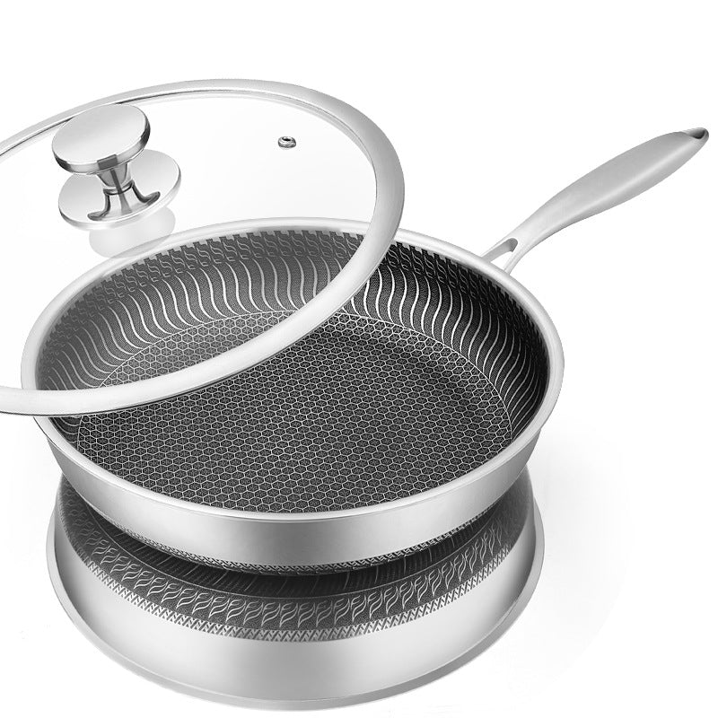 poele inox induction nid abeille avec couvercle