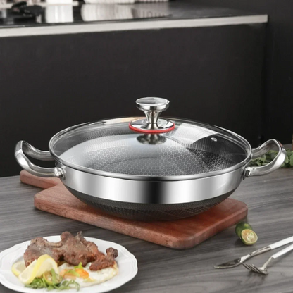 poele inox qualite superieur avec couvercle